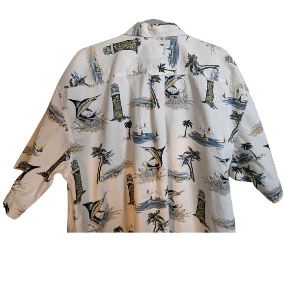 Michael Austin Rugged Wear Lighthouse Print Shirt Size XXL 100% Cotton Coastal - Picture 13 of 13